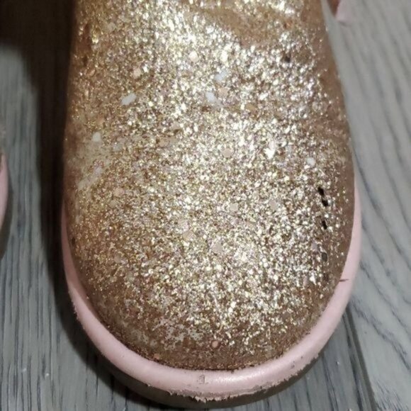 Juicy Couture Boots Bling Glitter Winter Snow Furry Gold Pink Big Girls SIZE 3 - Picture 5 of 16
